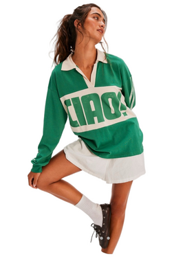 NWOT Free People Daydreamer Ciao Rugby Polo Size XL